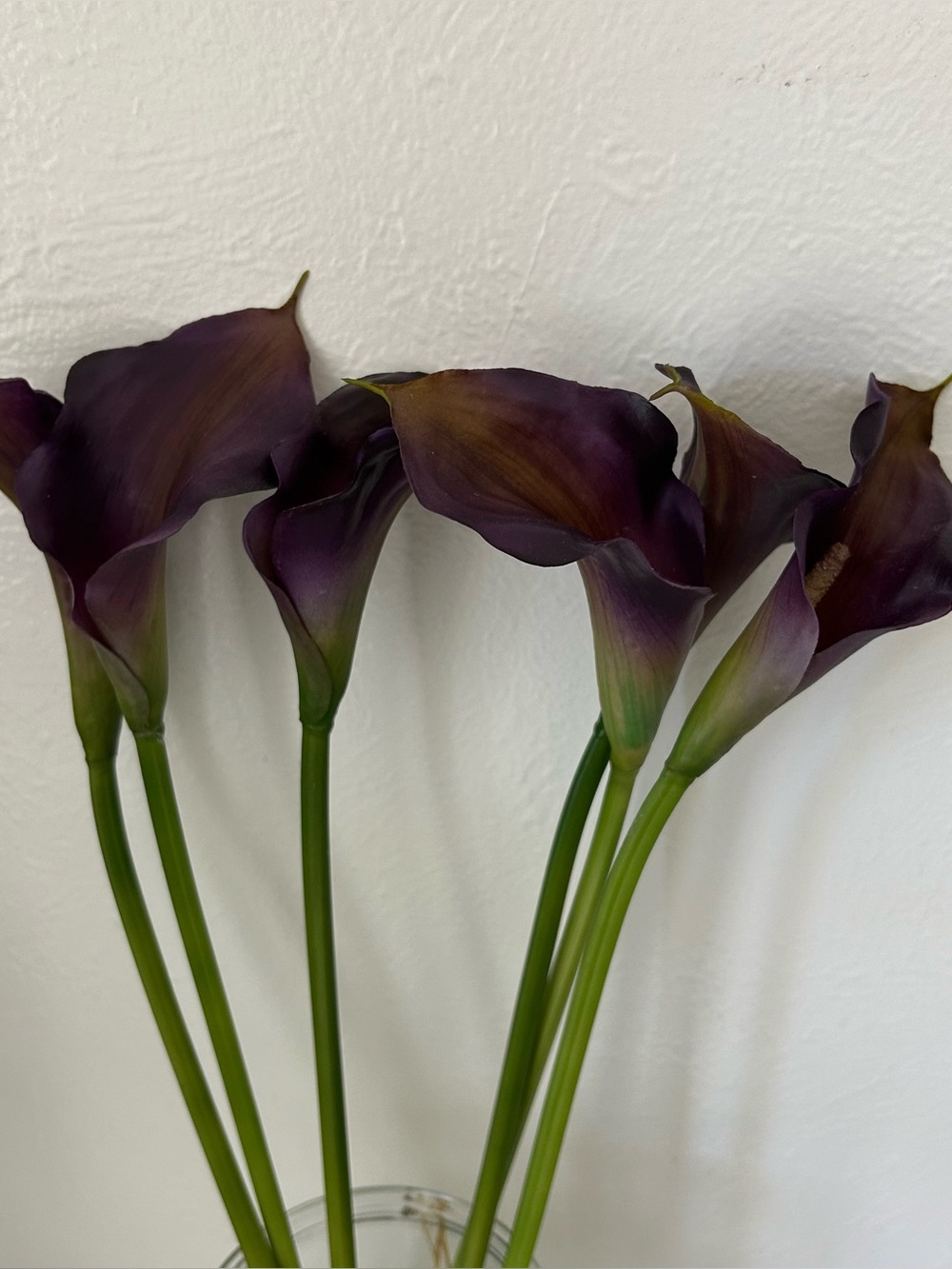 EUC - REAL TOUCH PURPLE/ GOLD CALLA LILY FLOWER  – 6 STEMS 18” Tall